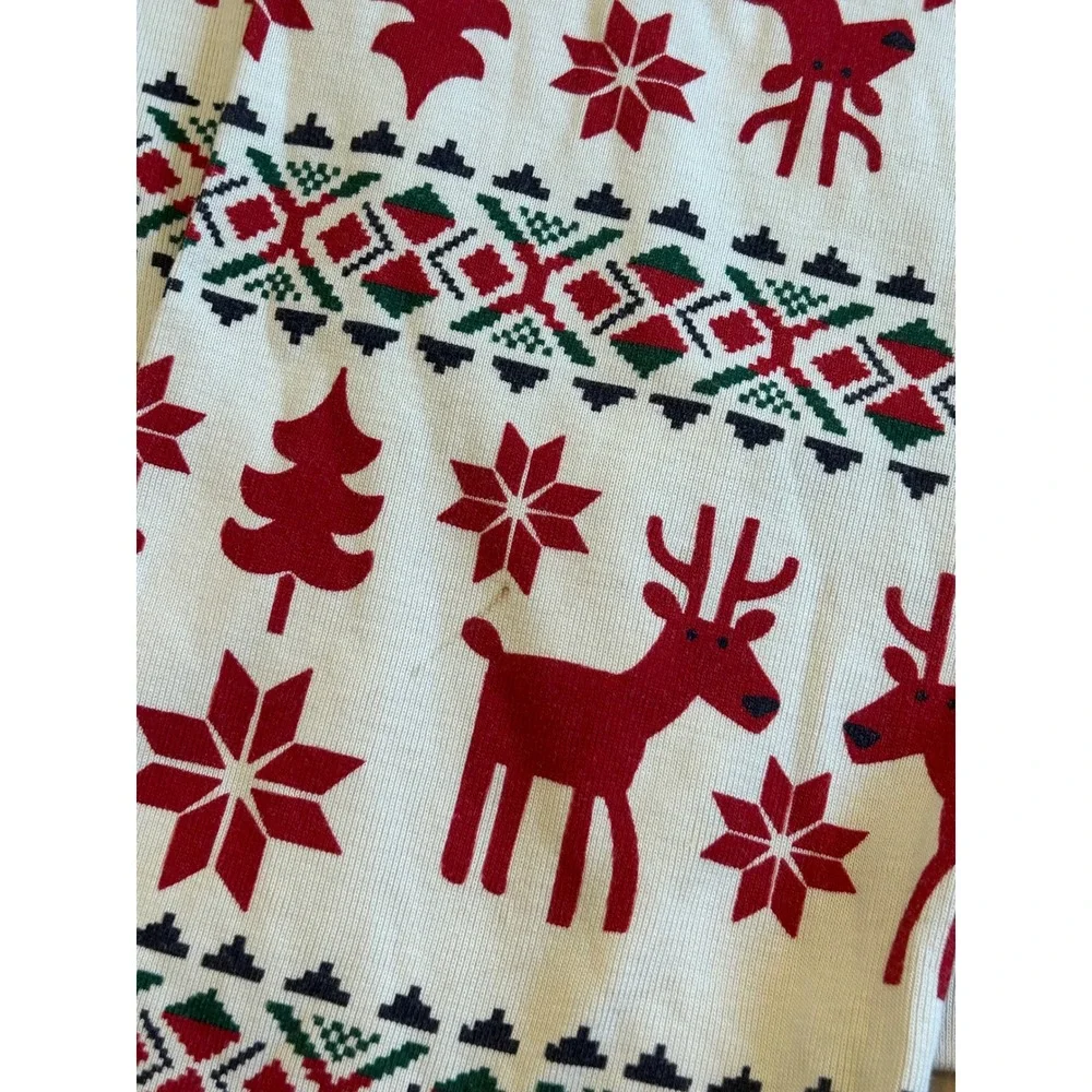 Cc29 Hanna Andersson Kids Reindeer Fair Isle Organic Cotton Pajamas Set Red 140